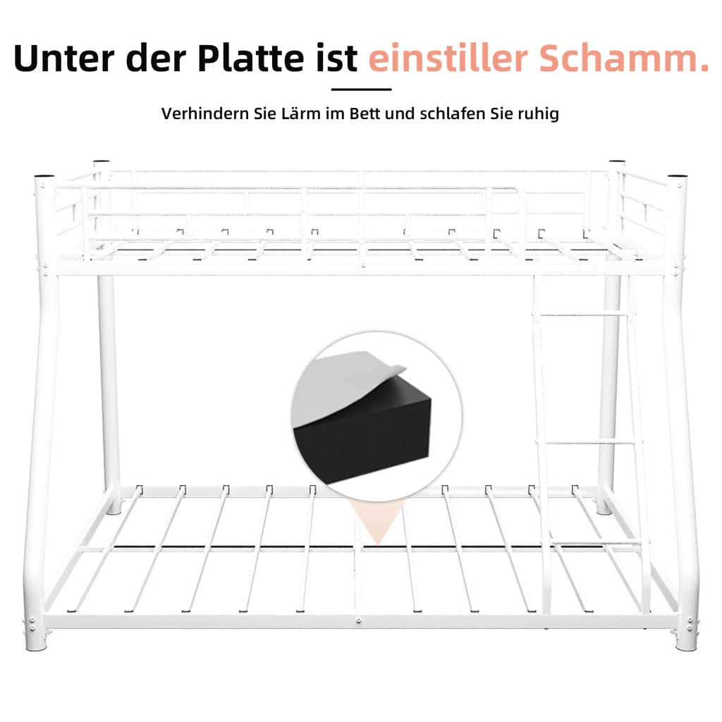 Letto a Castello 90x190 cm e 140x190 cm; 2 Posti - Scaletta; Parapetti - in Ferro