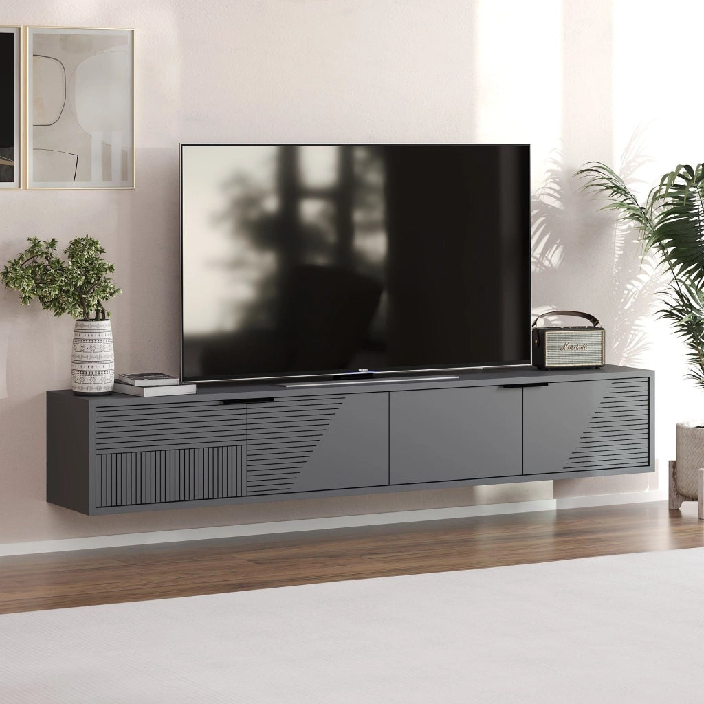 Mobile TV in legno "Parla" 180 x 30 x 30 cm - Antracite