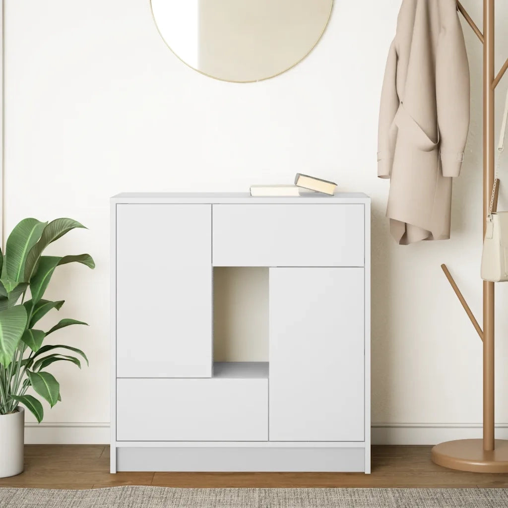 Credenza con Cassetti e Ante-Buffet-Armadio da cucina Bianco 70,5x34x74,5 cm