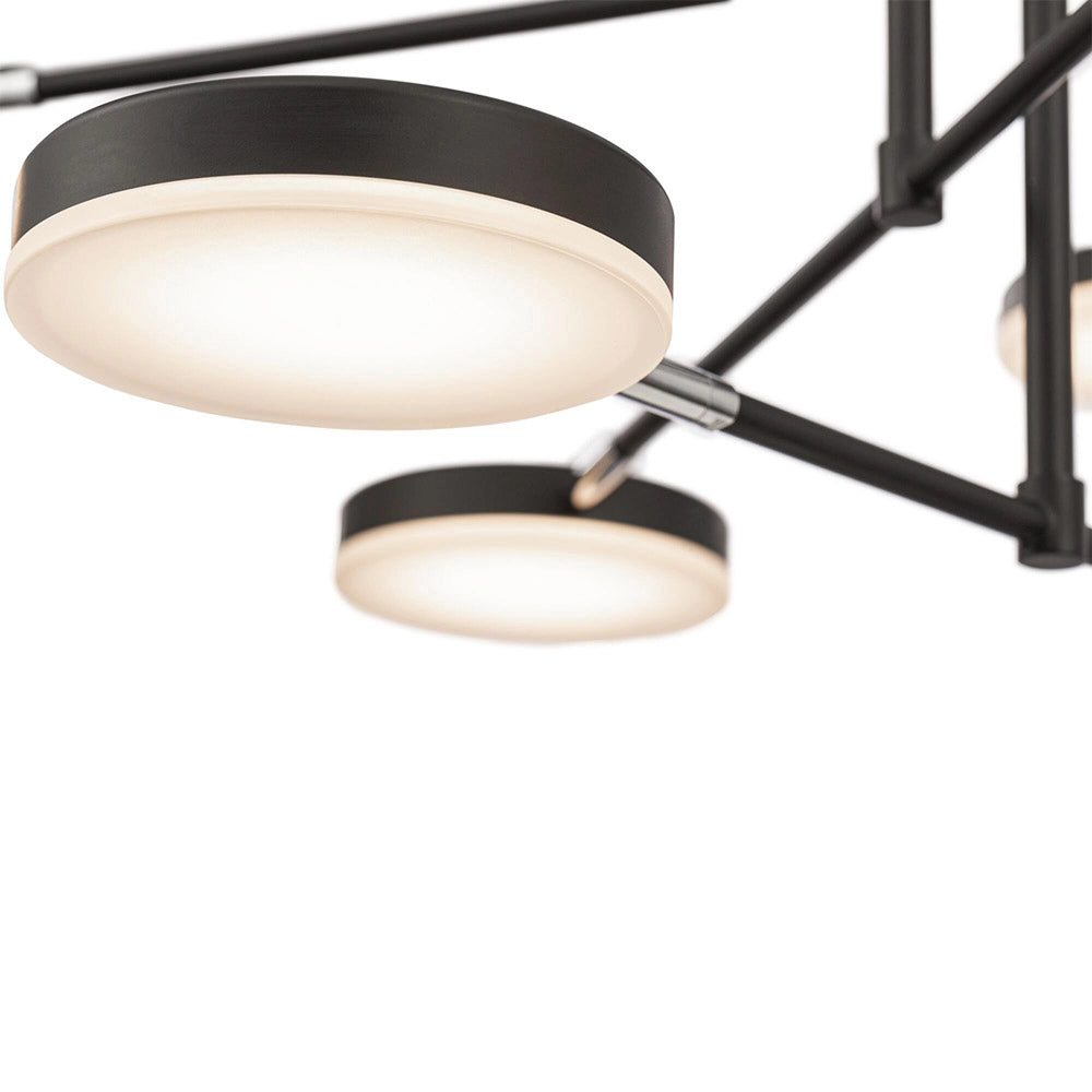 Maytoni Lampadario moderno Fad 6 luci LED integrato nero metallo acrilico
