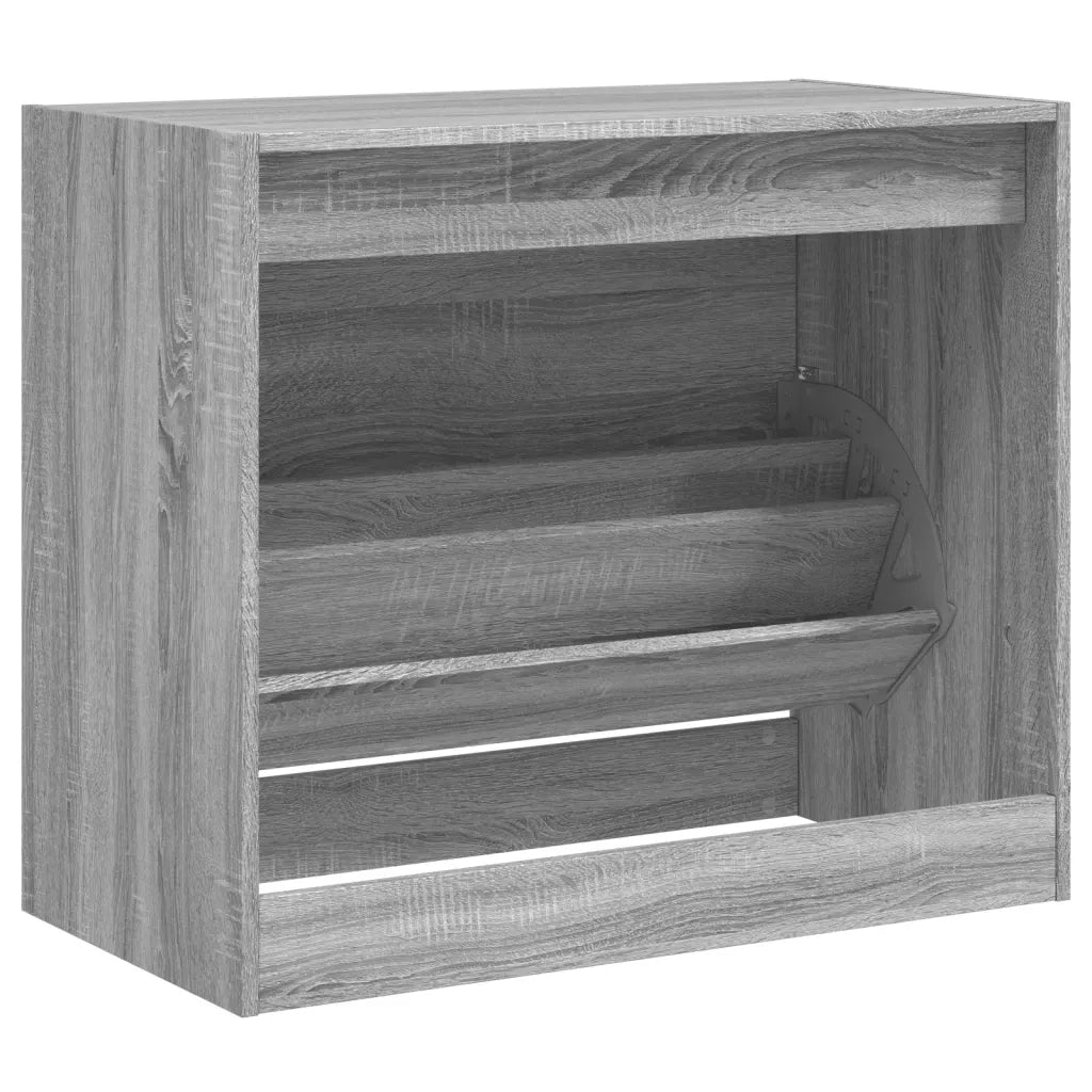 Scarpiera-Scaffale per scarpe Grigio Sonoma 80x42x69 cm in Legno Multistrato