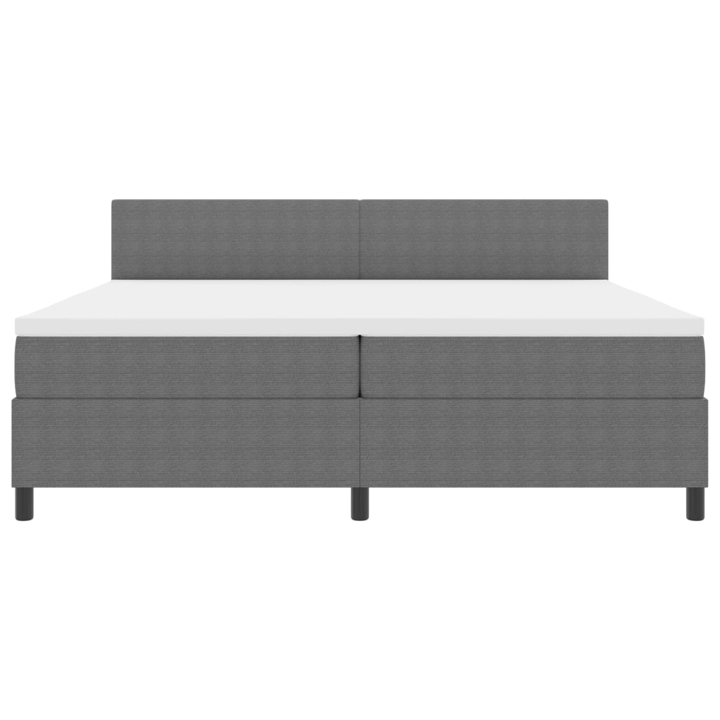 Letto a Molle con Materasso Grigio 200x200 cm in Corduroy