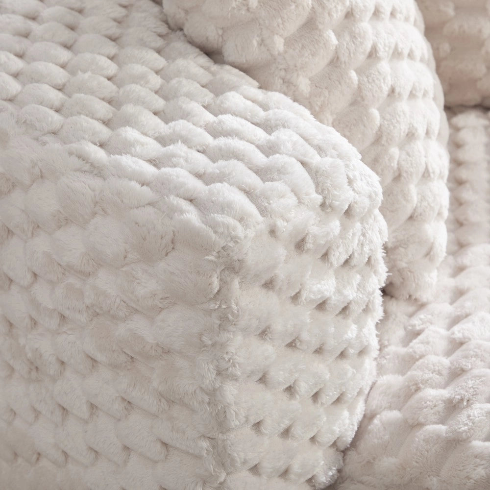 Poltrona Gigante Lazy con Poggiapiedi ¨C Xylo ¨C Ecopelliccia, 130x115x103 cm