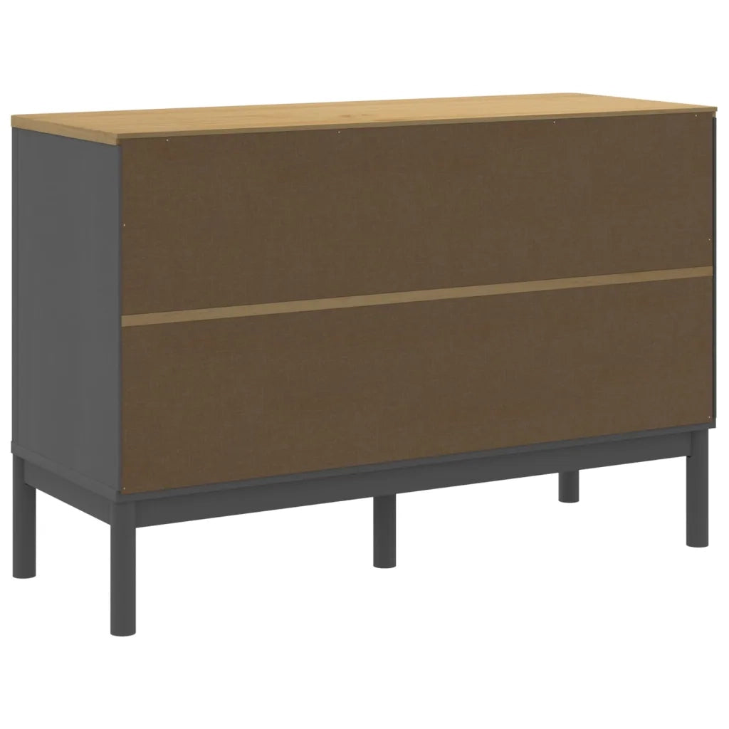 Cassettiera FLORO Grigia in Legno Massello di Pino 374013