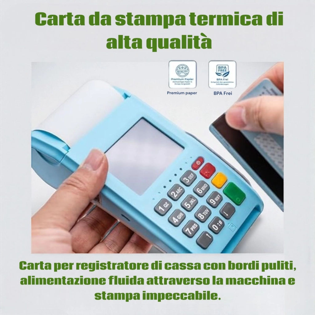 10 Rotoli Termici 57x30 mm carta termica registratore di cassa Senza BPA 10 Pezzi
