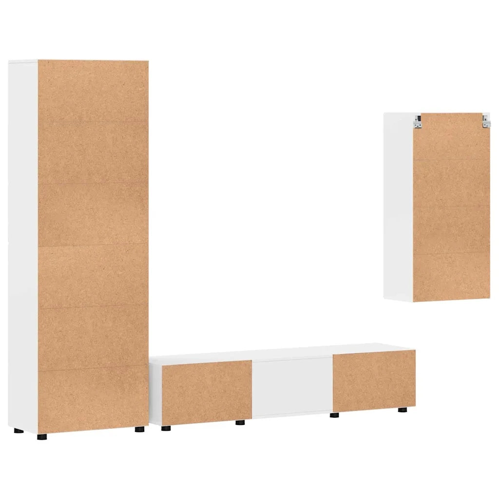 Set mobile TV FLORIN 3 pcs Bianco Lucido Legno multistrato 3397968