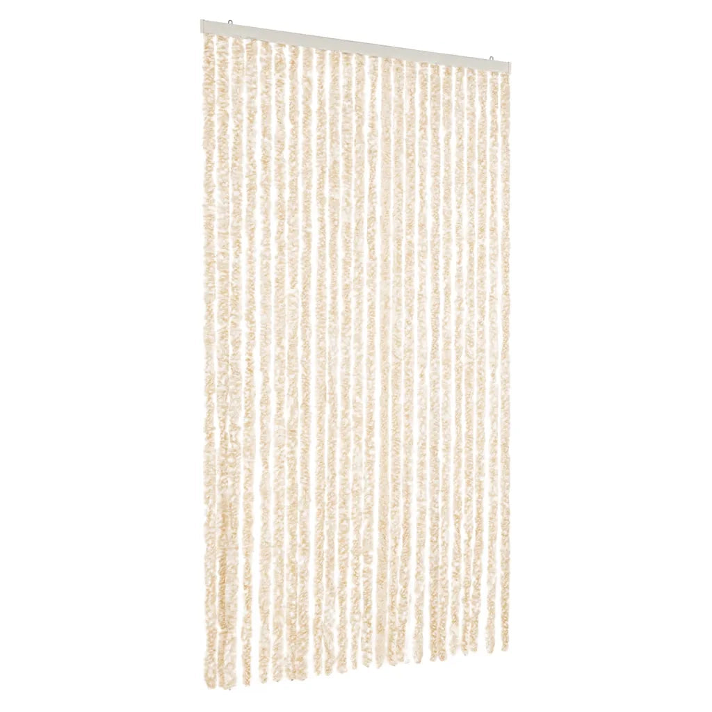 Tenda Antimosche-Zanzariera Beige e Bianca 100x220 cm in Ciniglia
