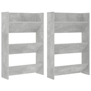 Scarpiere Muro 2 pz | Mobile per scarpe Grigio Cemento 60x18x90cm Legno Multistrato