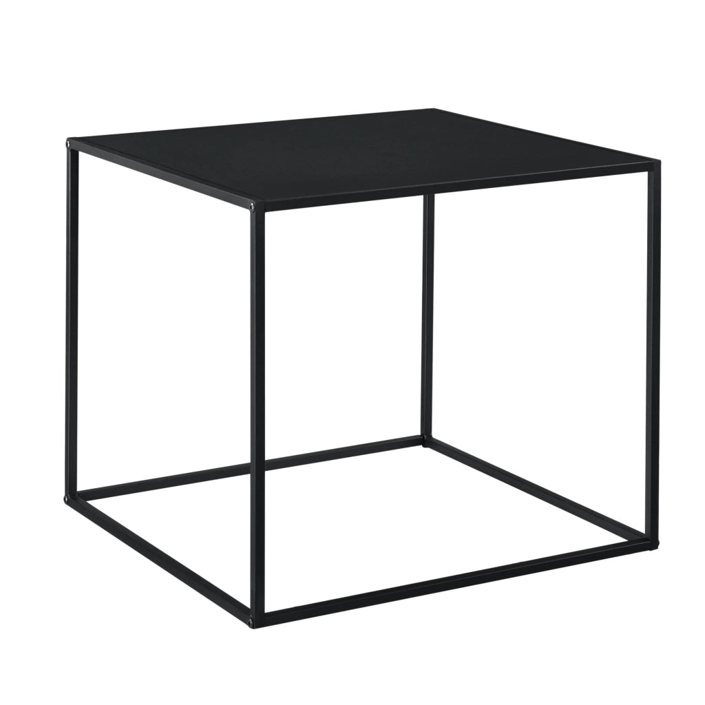 Tavolo consolle in metallo 50 x 55 x 55 cm nero opaco 03_0008563