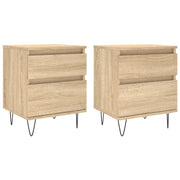 Set di 2 Comodini | Armadio da Notte | Mobiletto da notte Rovere Sonoma 40x35x50 cm in Legno Multistrato