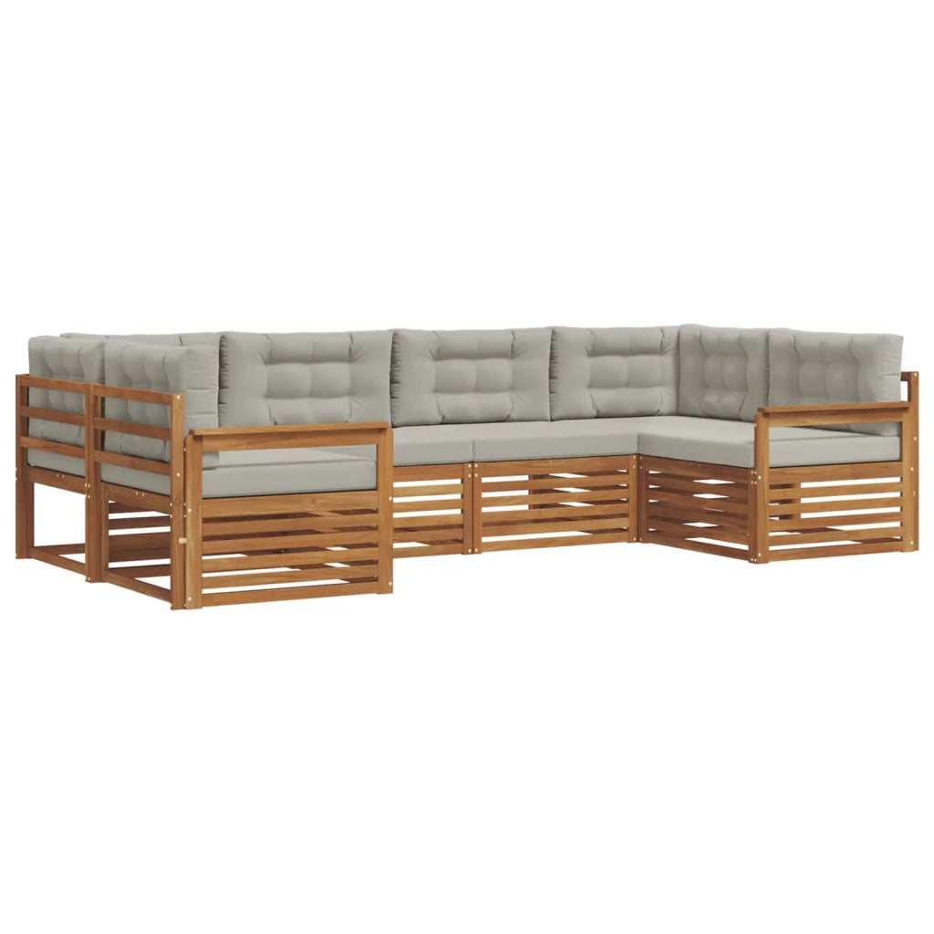 Set di divani da esterno 6 pcs Grigio Naturale e Chiaro 3374006