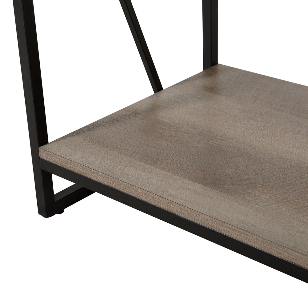 Libreria a 5 ripiani Scaffale industriale minimalista con struttura in legno scuro e metallo Nero