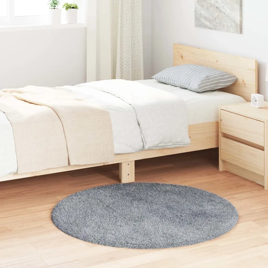 Tappeto Shaggy a Pelo Lungo NAVARRA Grigio Chiaro 100x100 cm 4102898