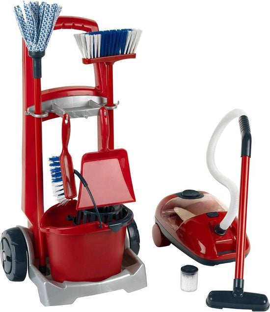 Cestino per rifiuti - Carrello per pulizia - Set di pulizia - Carrello per pulizia dei pavimenti - Carrello per pulizia dei pavimenti - Seggiolino per bambini