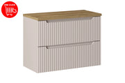 Set mobili bagno 80 cm con piano Nova Cashmere 80 x 1401 x 40 cm