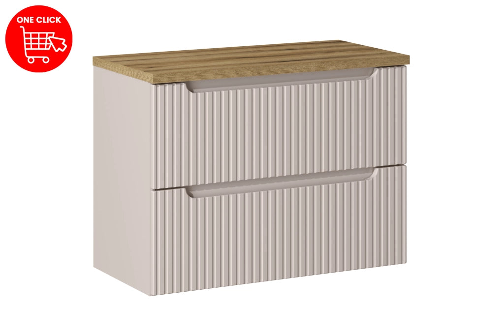 Set mobili bagno 80 cm con piano Nova Cashmere 80 x 1401 x 40 cm