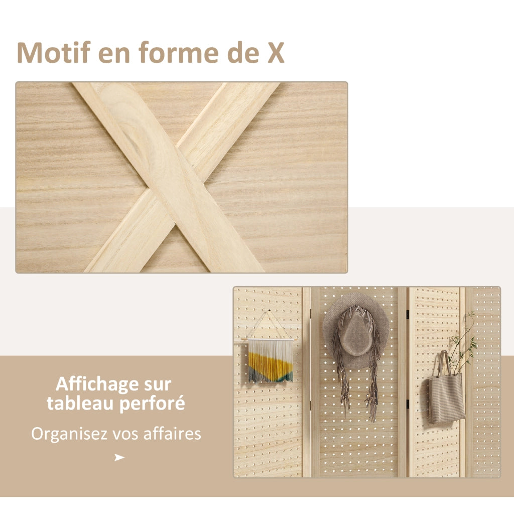 Paravento in legno per bambini ¨C zephmum ¨C naturale 152x144.5 cm