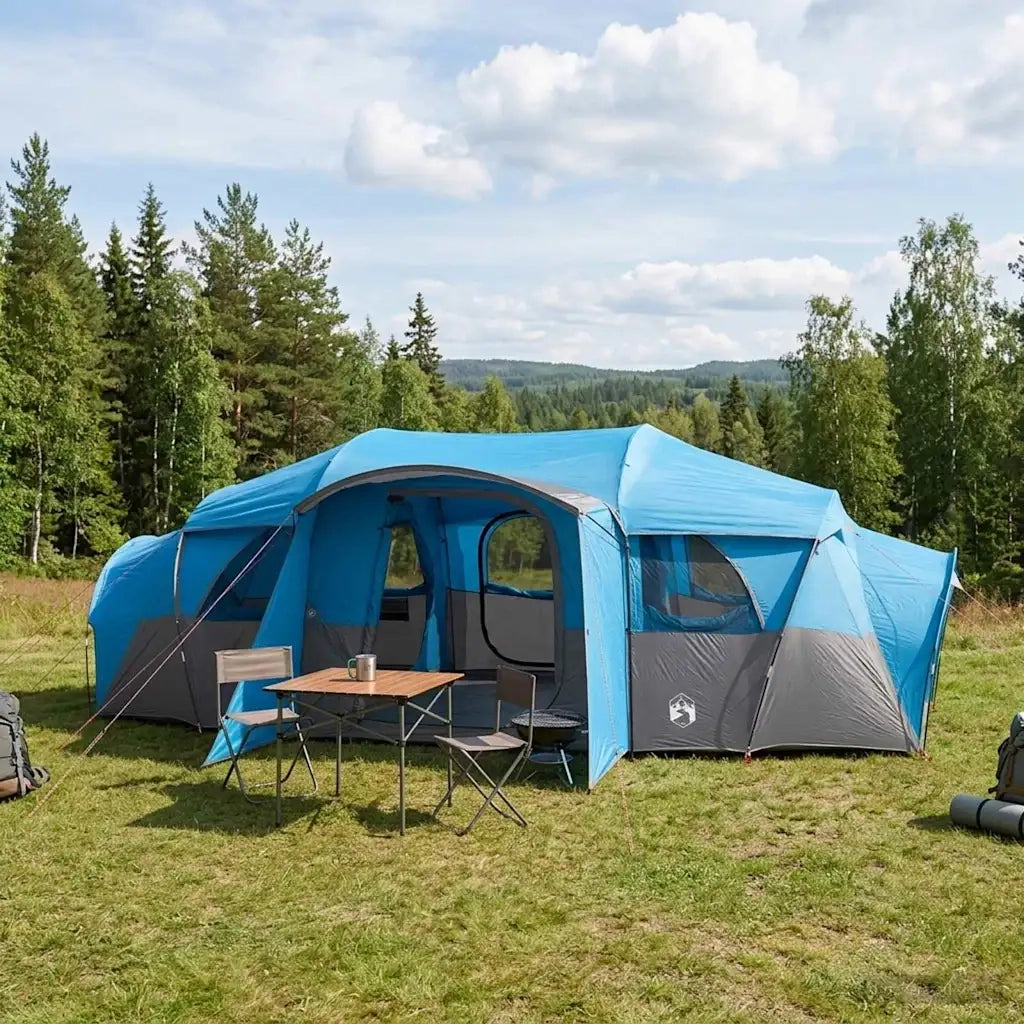 Tenda familiare con telo da pioggia resistente all'acqua Blu 42017464