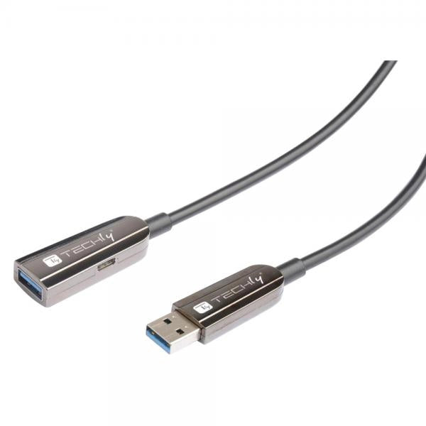 Cavo Ottico Attivo USB 3.2 SuperSpeed Active Optical Cable USB A M/F 20m Nero