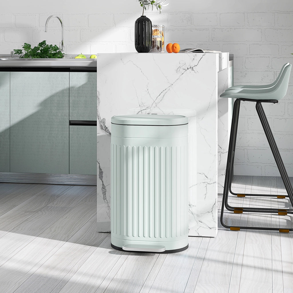 Cestino 30L con Coperchio a Pedale e Inseritore Estraibile ¨C Zephmum ¨C Verde 36.5x31.2x60.8 cm