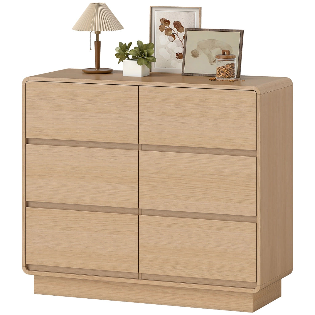 Cassettiera con 6 cassetti ¨C zephmum ¨C legno naturale 100x40x80
