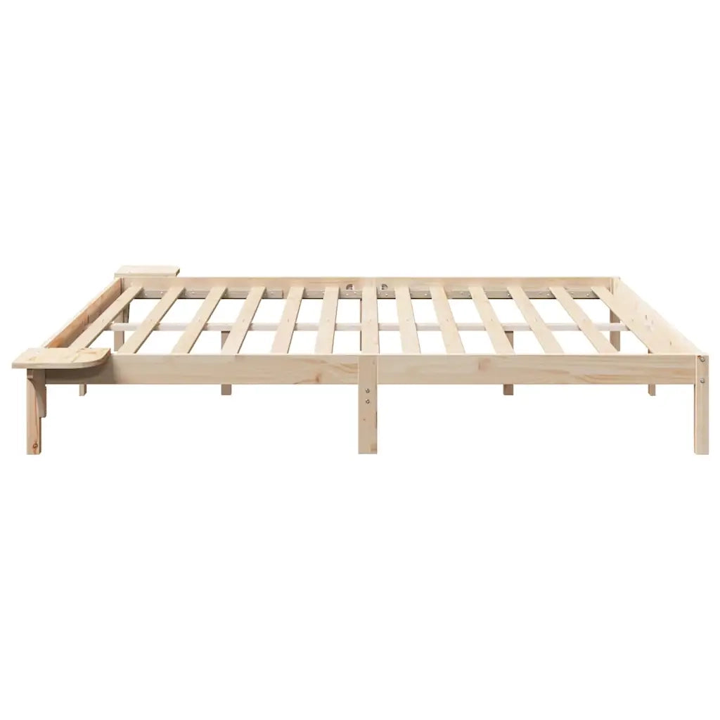 Struttura del letto Naturale 200 x 200 cm Pino massello 873175