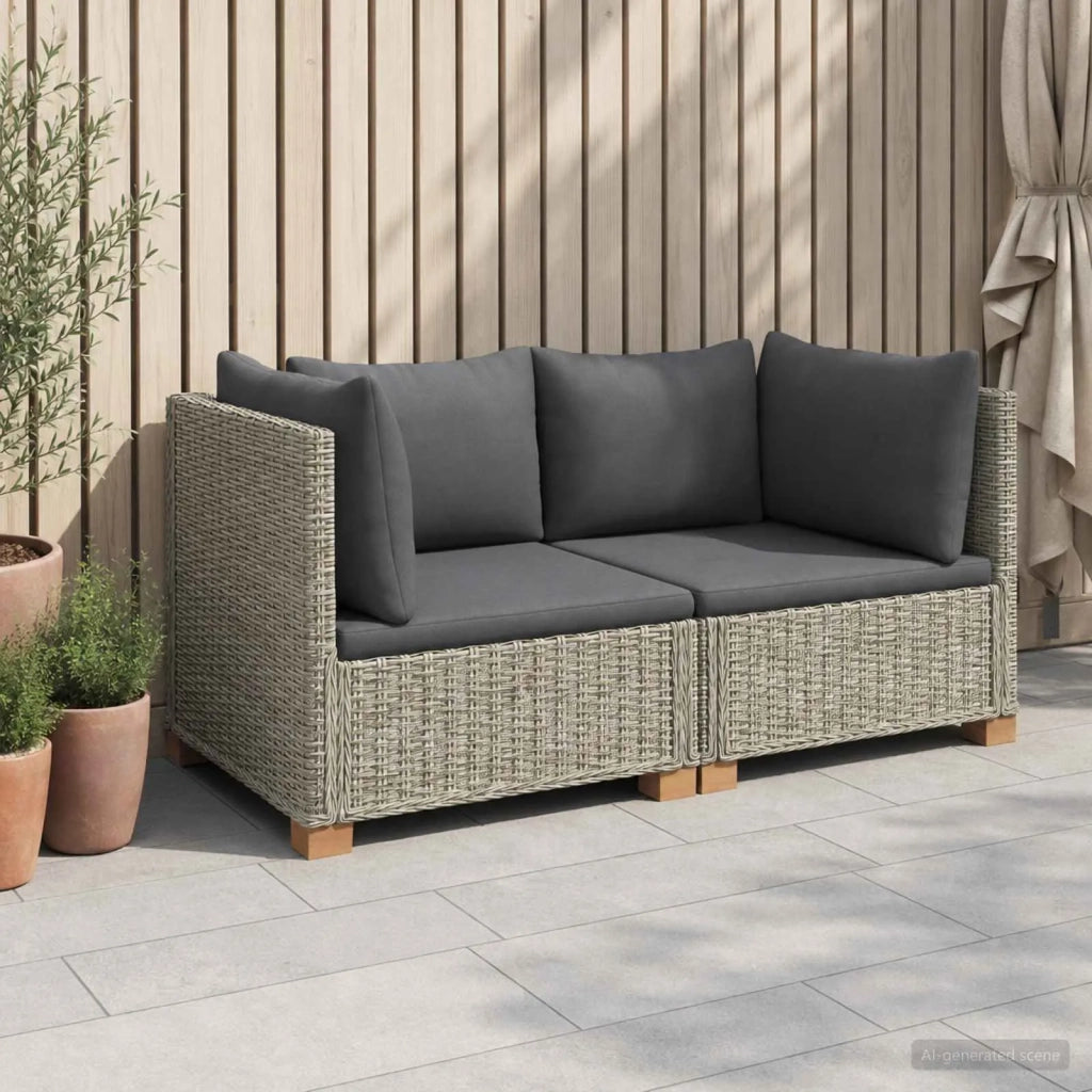 2 pz Set Lounge in Rattan con Cuscini GENDT Rattan naturale 3429857