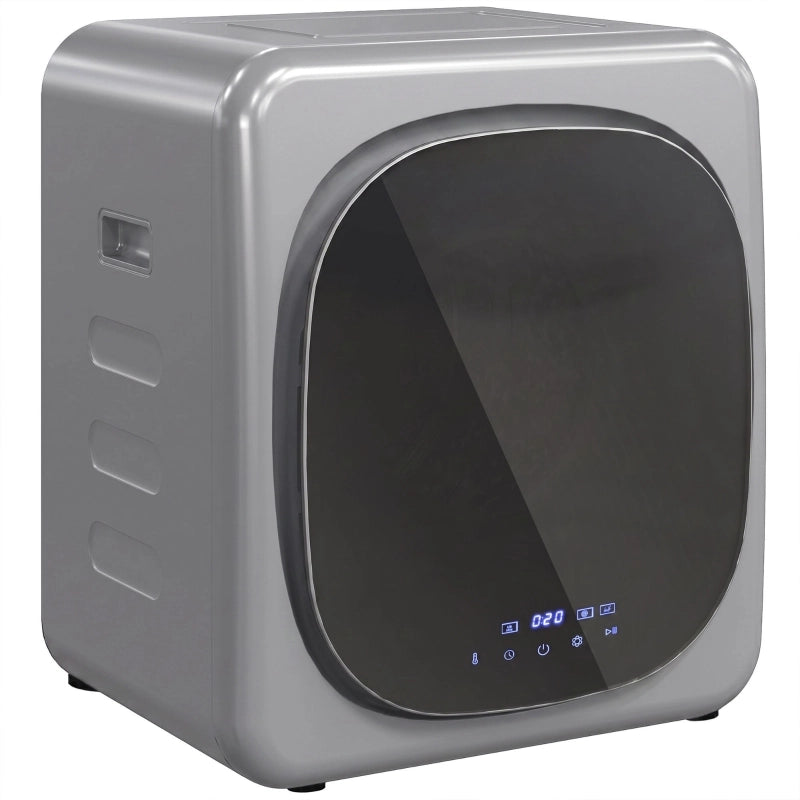 Asciugatrice a ventilazione da 4 kg con modalit¨¤ smart, asciugatrice compatta da 800 W con cestello in acciaio inox, argento