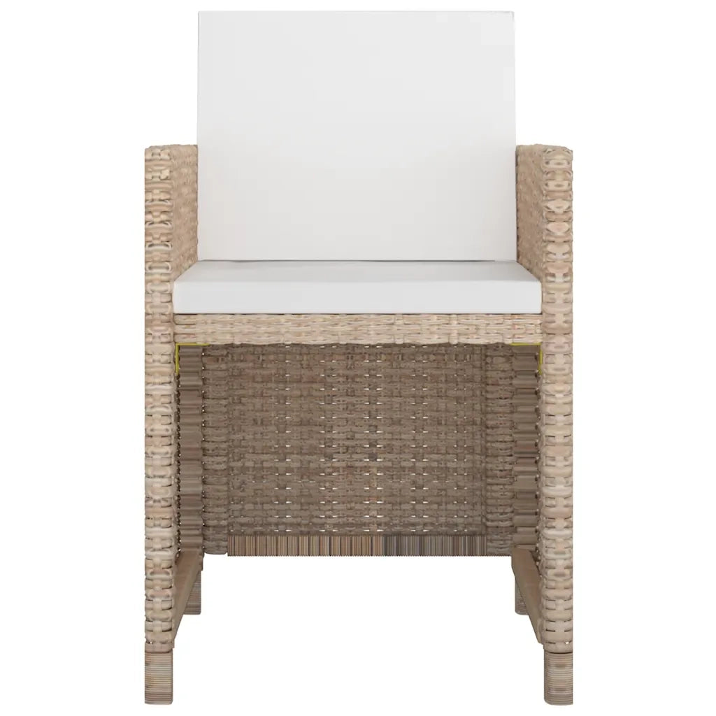 Set da Pranzo da Giardino 11 pz con Cuscini in Polyrattan Beige 42549