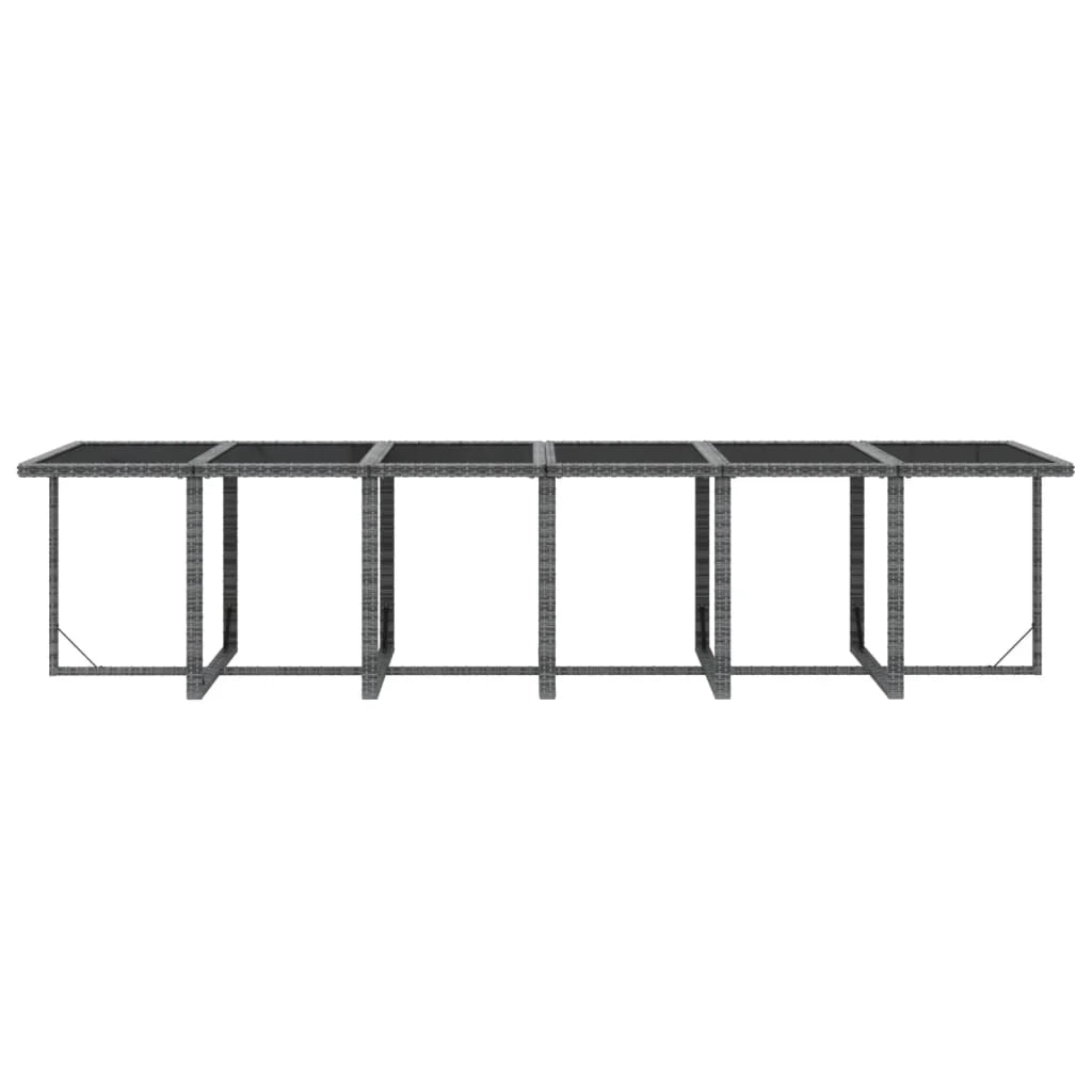 Set da pranzo da giardino da 13 pezzi con cuscini vimini grigio resina vimini 02_0014419
