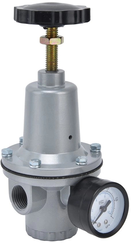 Regolatore di Pressione Pneumatico - Regolatore di Pressione dell'Aria - Materiale in Lega di Alluminio - Valvola di Riduzione di Pressione con Manometro - 0,05-0,63 MPa - Ideale per l'aria compressa