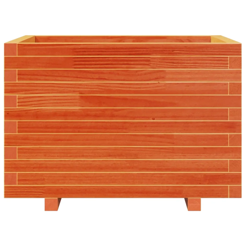 Fioriera Giardino-Vaso da Esterno-Contenitore per Piante Marrone Cera 70x70x49,5cm Legno Massello Pino 964242