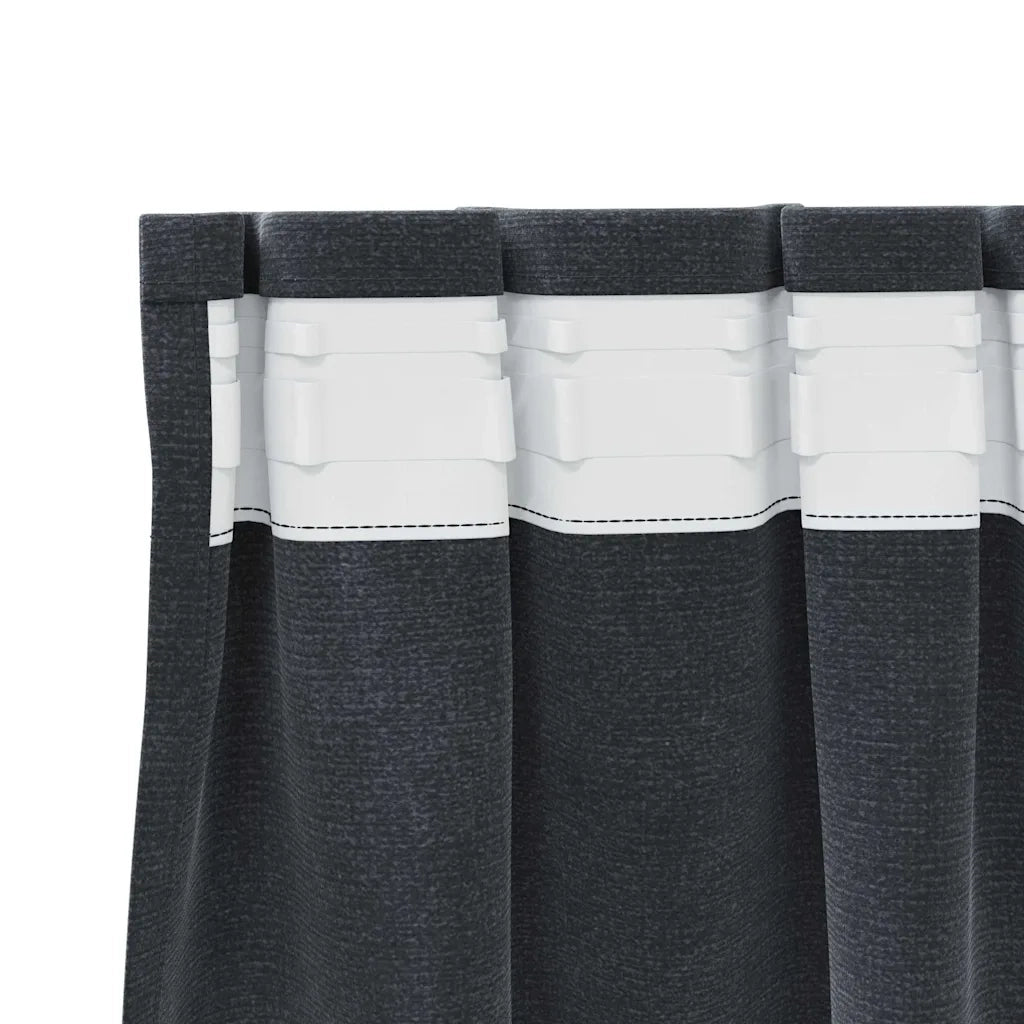 Tende Oscuranti | Tende Blackout 2 pz Grigio chiaro 140 x 175 cm Velluto
