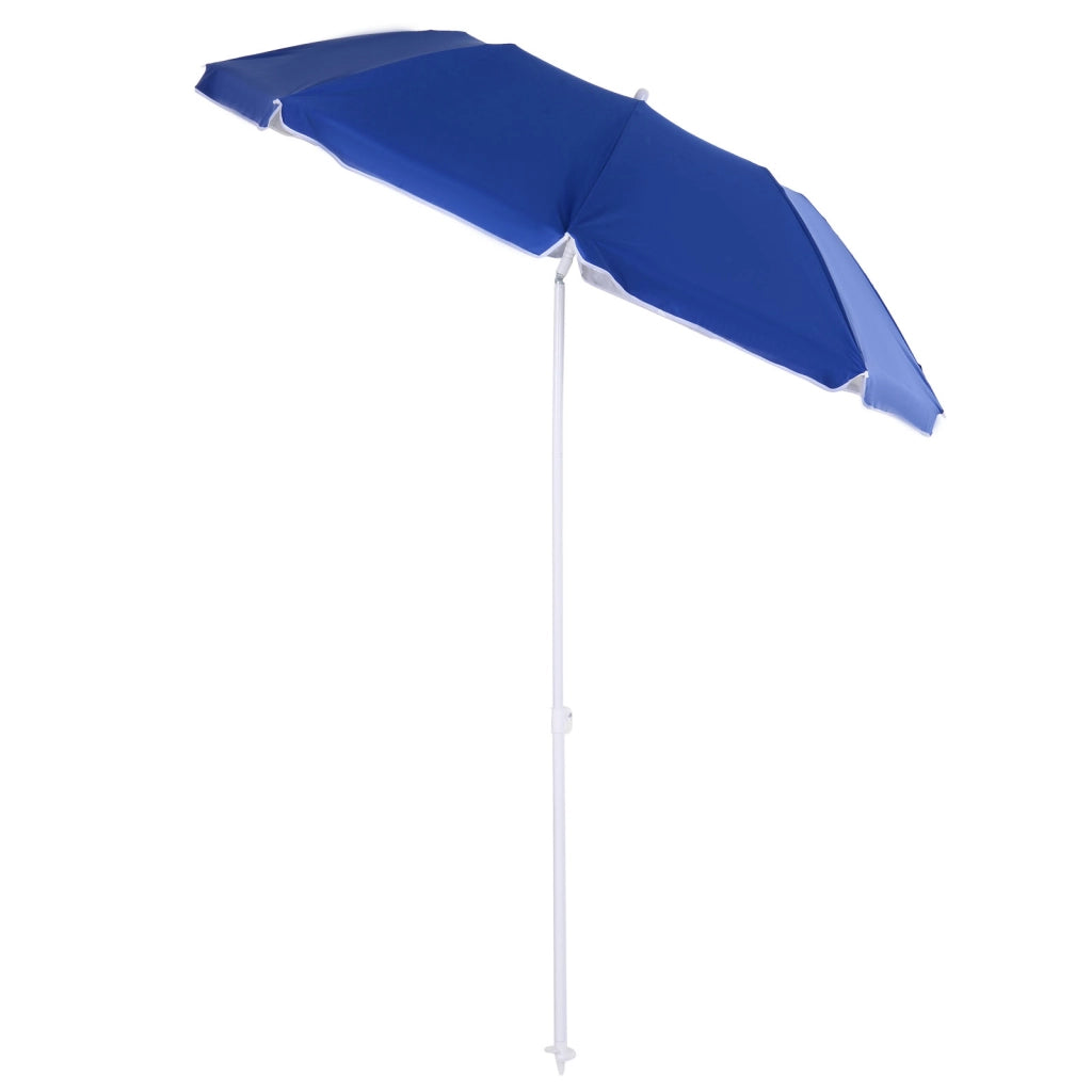 Ombrellone da giardino pieghevole ottagonale ¨C zephmum ¨C 160 cm blu tessuto anti-UV