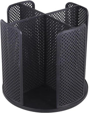 Dispensatore per bicchieri 4 celle con supporto rotativo 360° in plastica nera - adatto per 60-80 bicchieri con diametro 5-8 cm