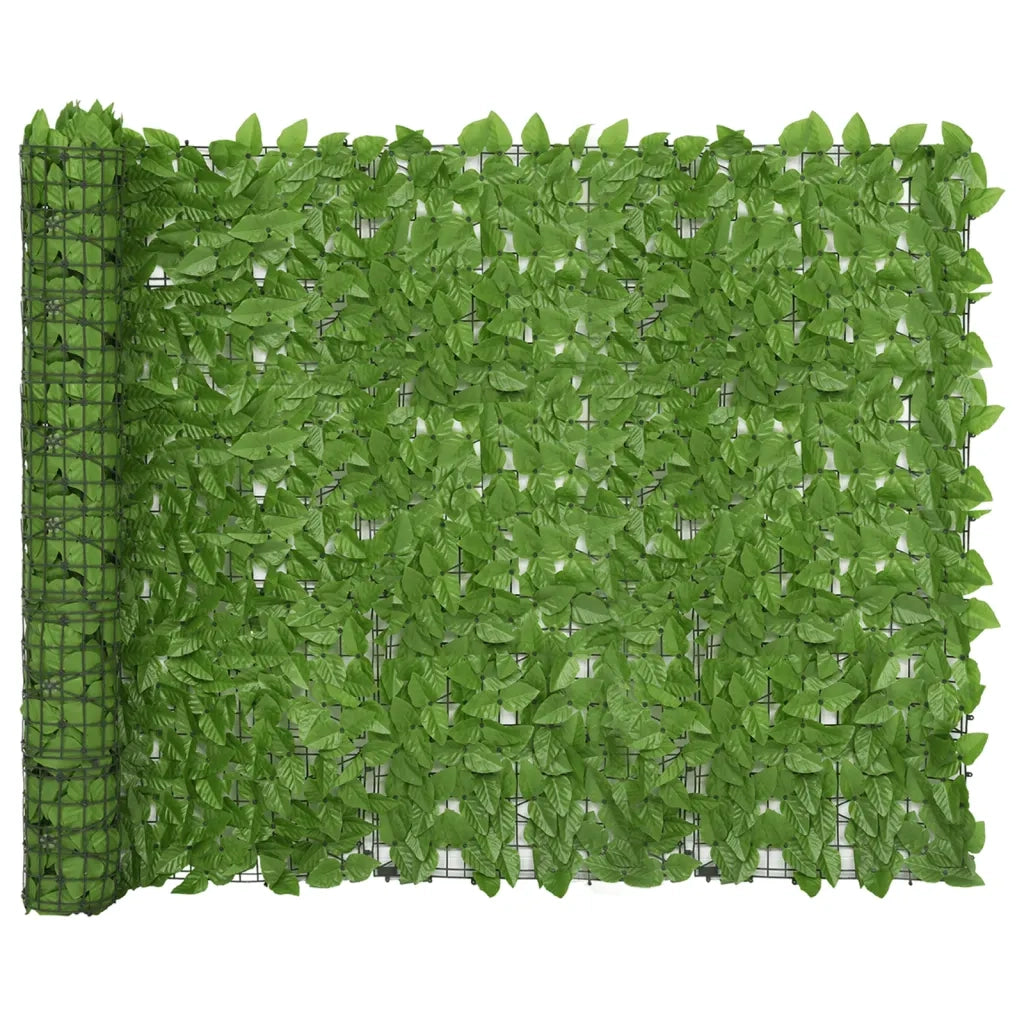 Schermo Privacy da Balcone con Foglie-Pannello per balcone Verde 300x150 cm