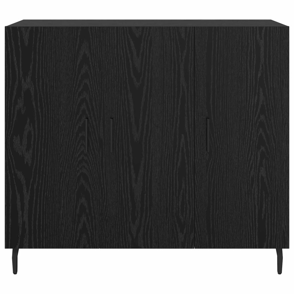 Credenza Rovere Nero 90 x 34 x 80 cm Legno multistrato