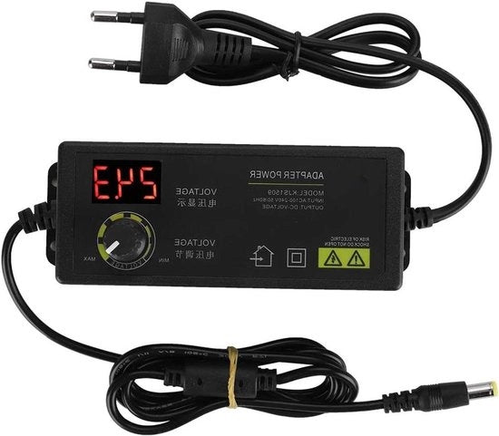 Adattatore di alimentazione regolabile - 3-36 V, 60 W, 17 A adattatore AC DC con filtro anti-interferenza per display a LED, monitor LCD, motor, router, console di gioco