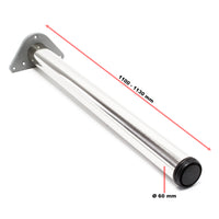 Set 4 gambe per tavolo regolabili in acciaio inox nichel Ø 60mm 1100mm Piedi per mobili