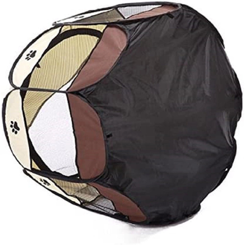 Trade Shop - Tenda Da Campeggio Pieghevole Per Animali Gabbia Cani Cucce Ottagono 100x100 Cm -