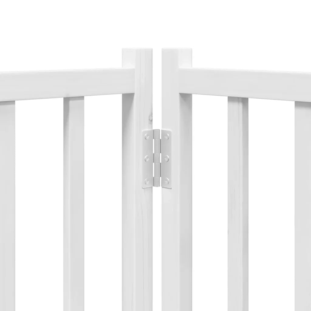 vidaXL Cancello Cani Pieghevole Bianco 6 Pannelli 300cm Massello Abete