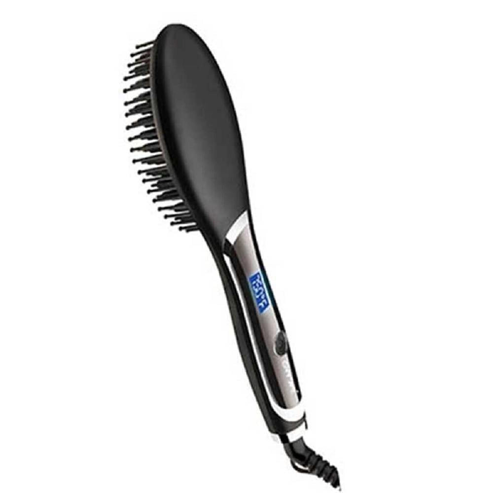 Trade Shop - Spazzola Per Capelli Professionale Elettrica Pettine Display Lcd Lisci Gm-2972 -