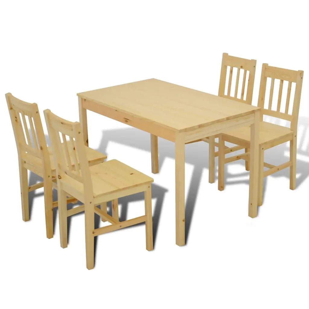 Tavolo con 4 sedie in Legno Naturale CFW6687896
