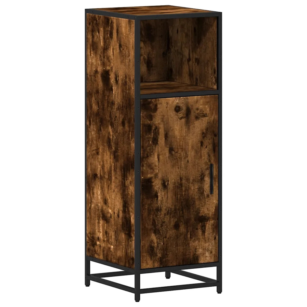 vidaXL Armadietto Bagno Rovere Fumo 35x37,5x100 cm Legno Multistrato
