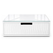 Trade Shop - Cassetto Organizer Porta Capsule Cialde Bianco Top In Vetro Bianco Con Divisori 749669 -