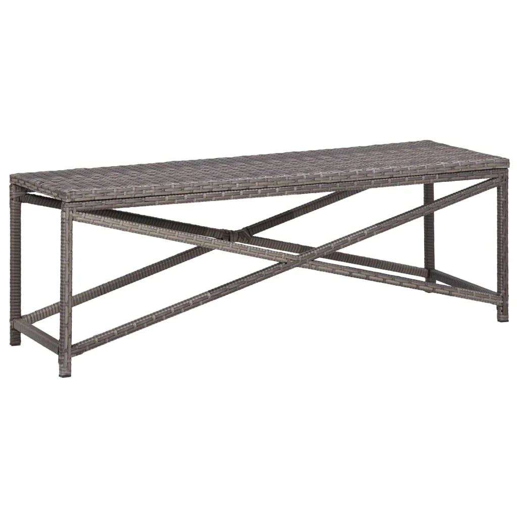 Panca da giardino arredo da esterno terrazza 120 cm resina intrecciata grigia 02_0011207