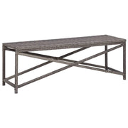 Panca da giardino arredo da esterno terrazza 120 cm resina intrecciata grigia 02_0011207