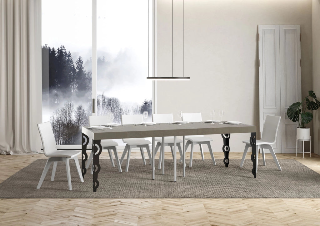 Tavolo allungabile 90x90/246 cm Karayan Premium cashmere gambe antracite