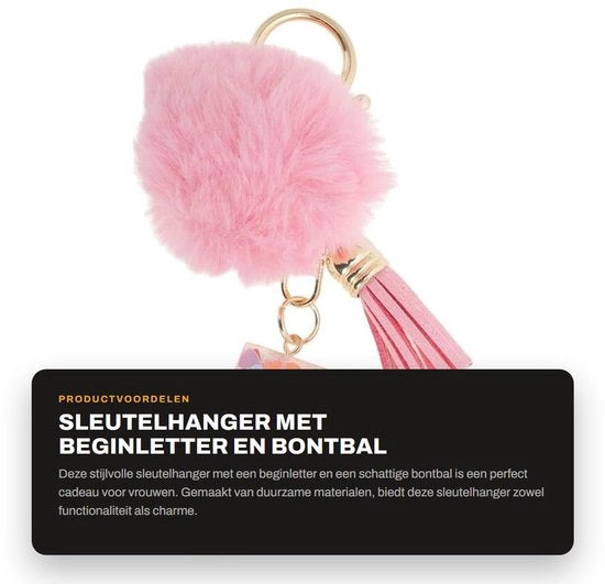Sostituto di chiave con pallina in pelle - Sostituto di chiave per bambine - Sostituto di chiave con iniziali - Impermeabile con resina - Robusto e carino - 11 cm Lungo - Sostituto di chiave con anello