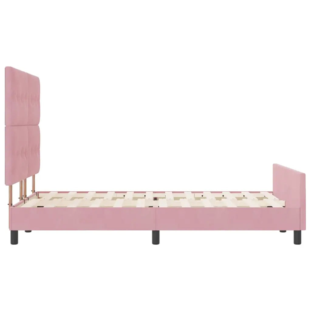 Letto a molle con testiera Rosa 160 x 200 cm Velluto 3344956